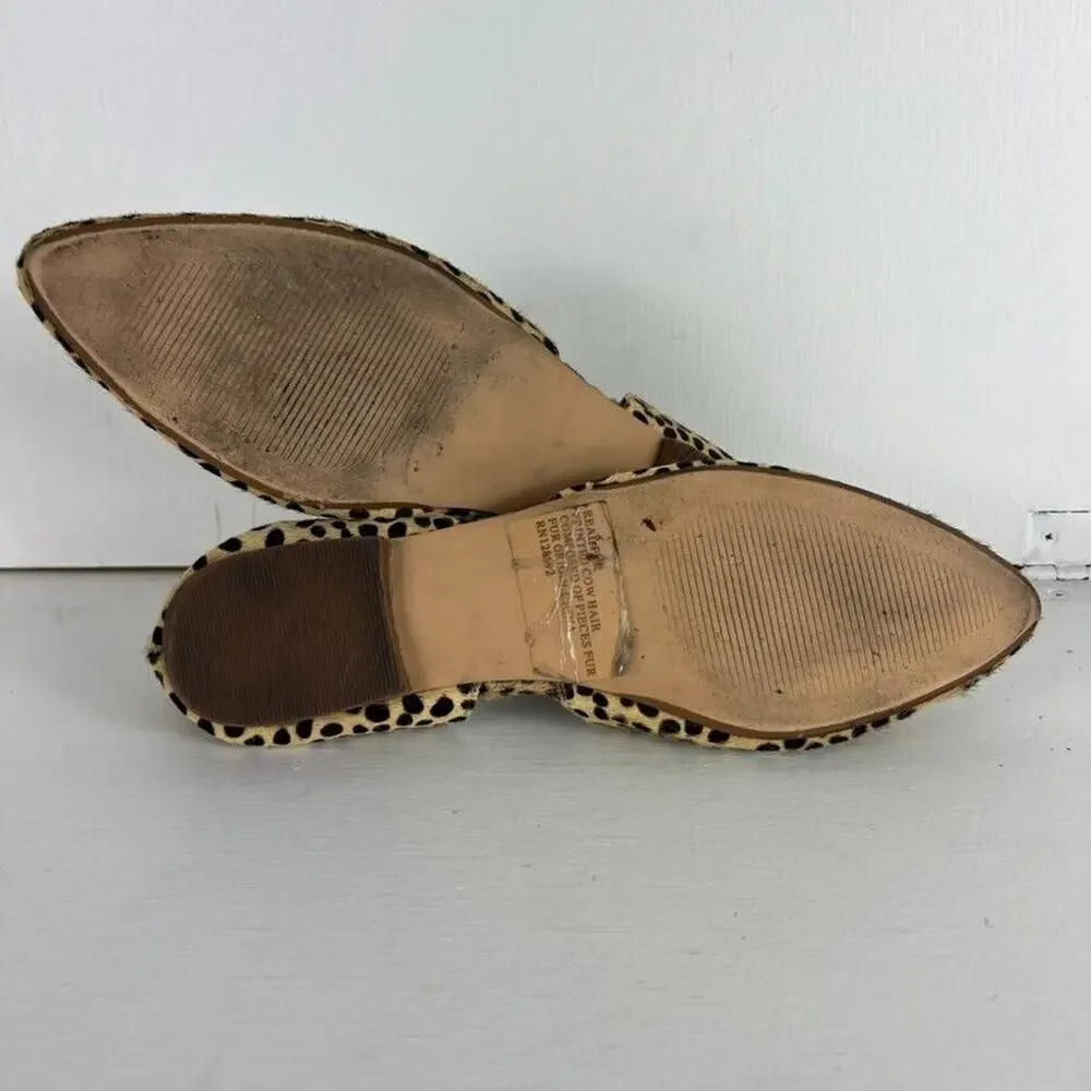 STEVE MADDEN Flats Shoes 7 M Women's Talent Leopard Print Cow Hair Comfort